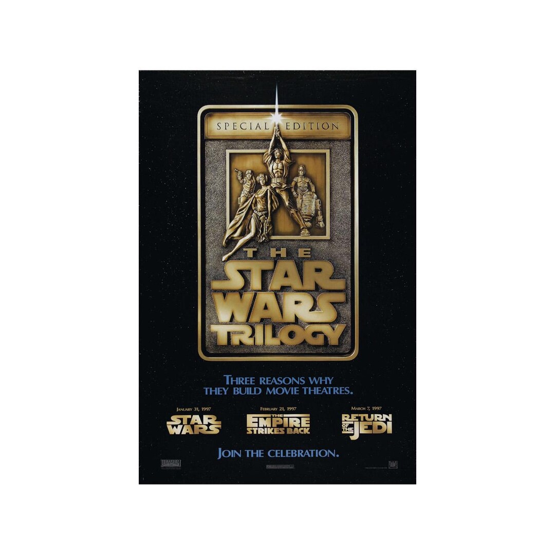 STAR WARS TRILOGY Movie Poster 1 Sided Original 27x40 Harrison