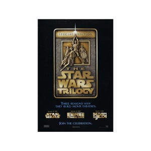 STAR WARS TRILOGY Movie Poster 1 Sided Original 27x40 Harrison Ford Mark Hamill Carrie Fisher