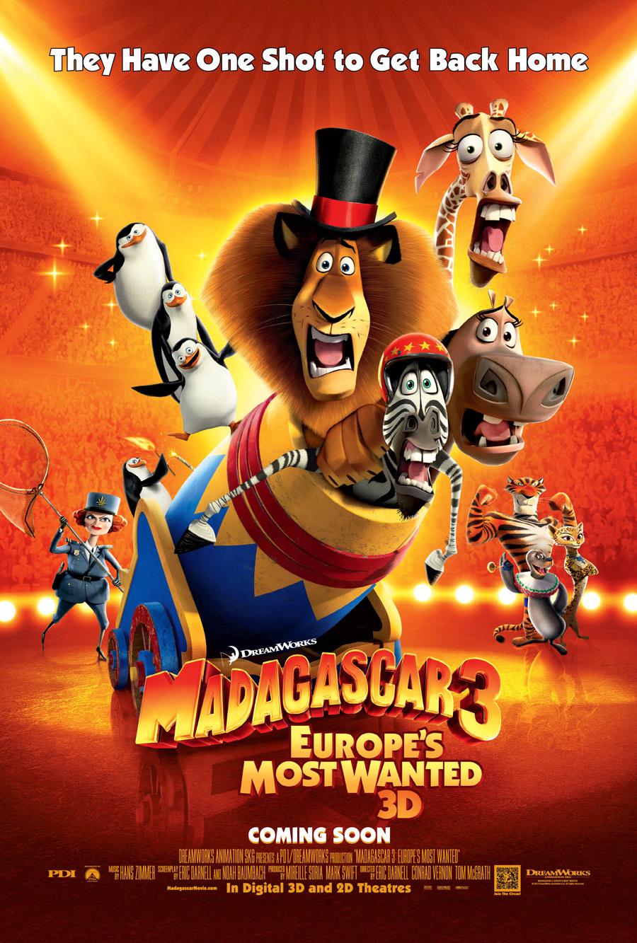 Madagascar Europe's Most Wanted MOVIE POSTER 2 Sided ORIGINAL