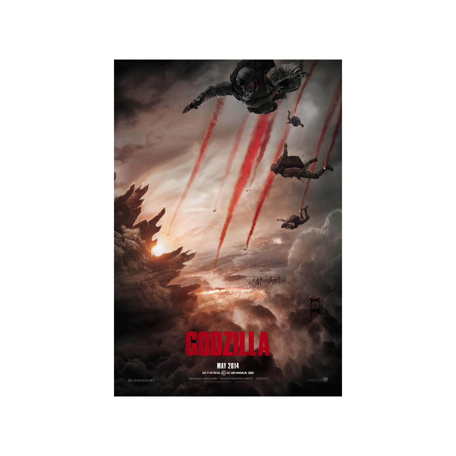 GODZILLA MOVIE POSTER 2 Sided Original Advance 27x40 Aaron Taylor