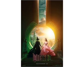 WICKED Movie Poster 2 Sided ORIGINAL Version C 27x40 Ariana Grande Cynthia Erivo