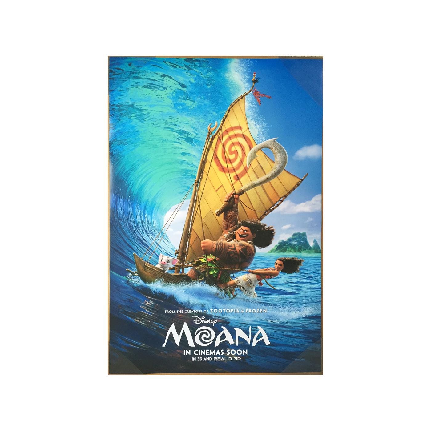 MOANA MOVIE POSTER 2 Sided Rare Original Intl Version B 27x40