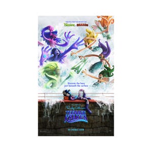 May include: Movie poster for "Ruby Gillman, Teenage Kraken" featuring colorful animated mermaids and a kraken. The poster includes the text "Discover the hero just beneath the surface" and "In Cinemas Soon".