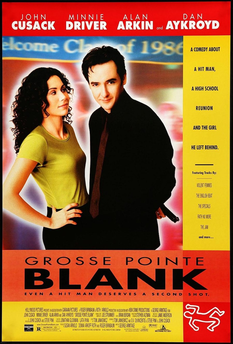 GROSSE POINTE BLANK Movie Poster 2 Sided Rare Original Version B 27x40 ...