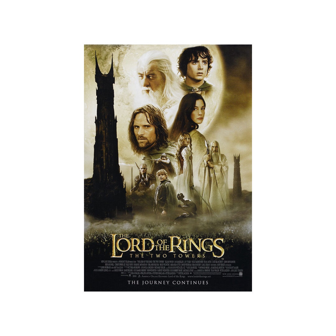 The Lord of the Rings the Two Towers MOVIE POSTER 2 Sided ORIGINAL ...