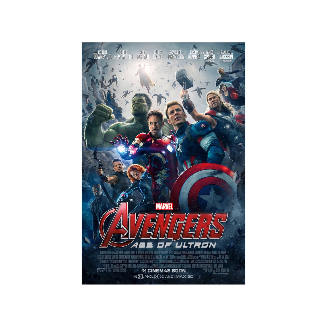 Avengers Age of Ultron MOVIE POSTER 2 Sided ORIGINAL Intl Final 27x40 ...
