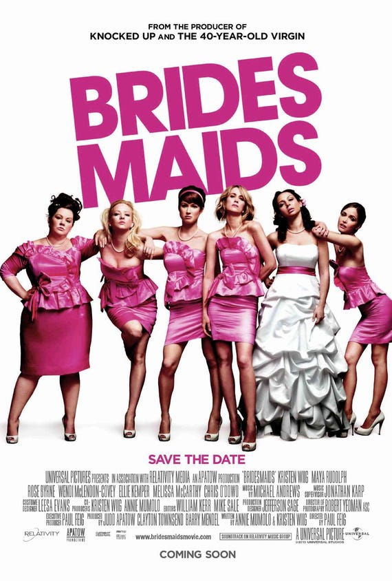 bridesmaid movie dress BRIDESMAIDS POSTER 2 Sided Original Intl Final 27x40 Kristen Wiig Melissa McCarthy Jon Hamm Kristen Wiig