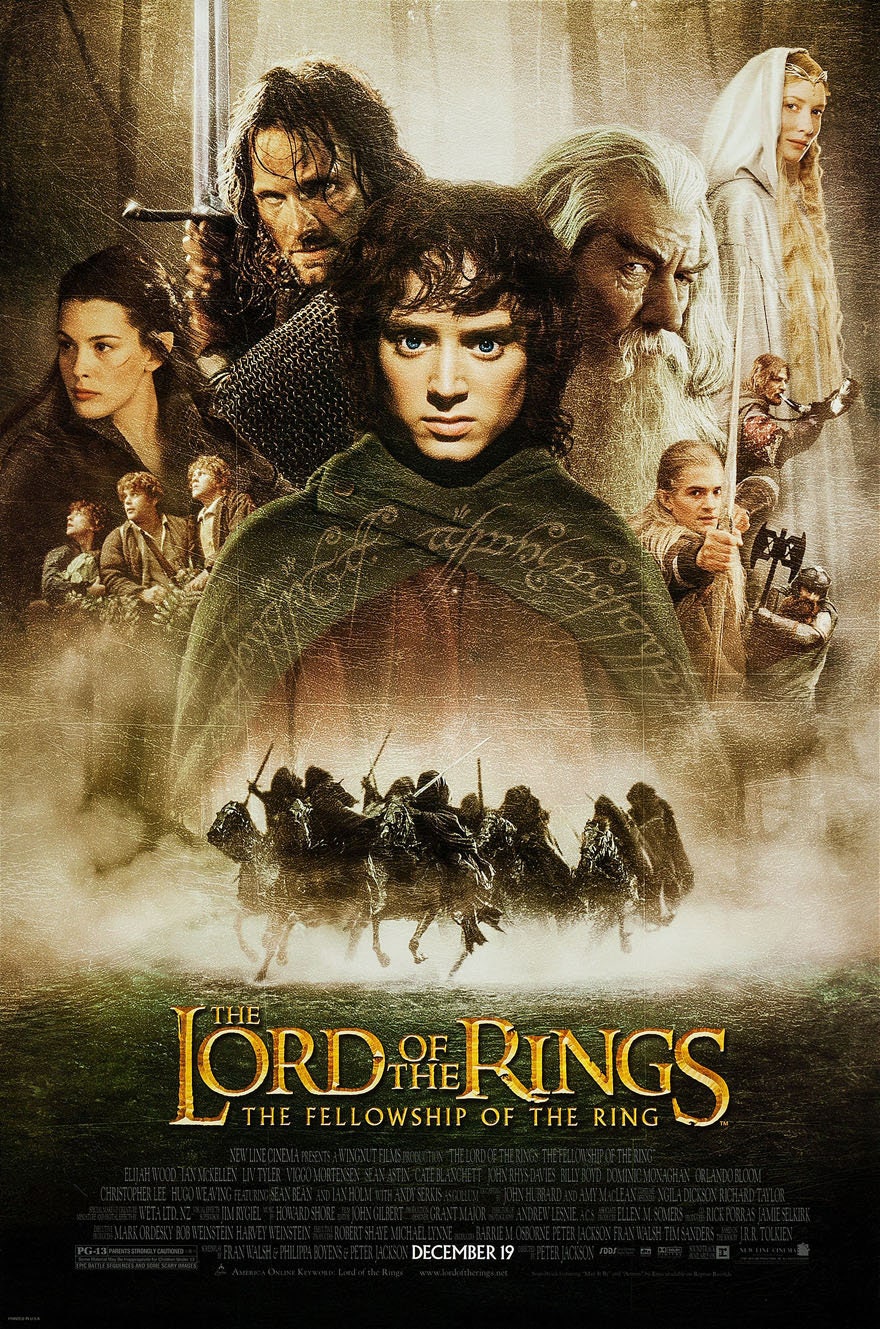 Lord of the Rings Fellowship of the Ring MOVIE POSTER 1 Sided