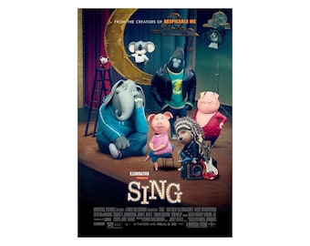 SING MOVIE POSTER Original Final 27x40 Scarlett Johansson Taron Egerton