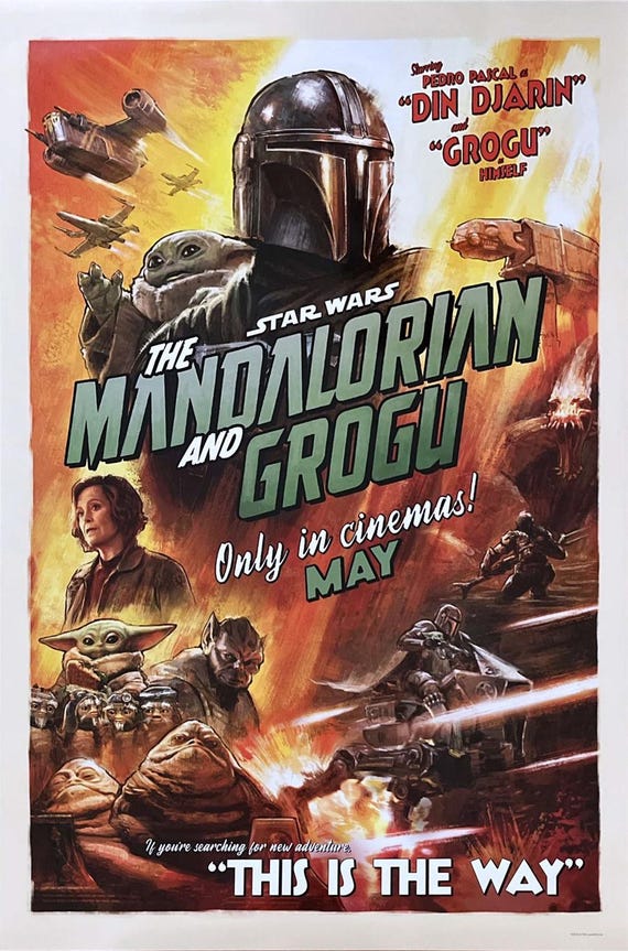 STAR WARS: the Mandalorian and Grogu Movie Poster 2 Sided ORIGINAL
