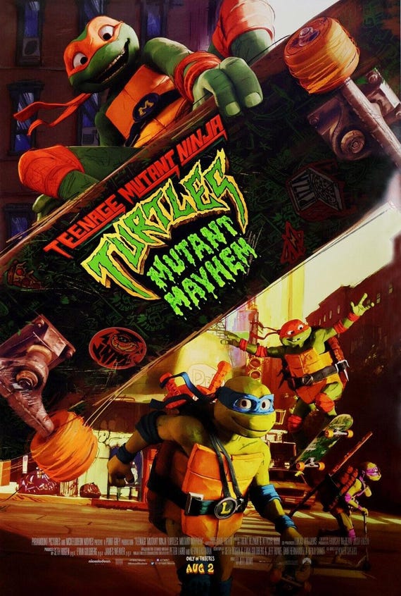 Teenage Mutant Ninja Turtles Mutant Mayhem MOVIE POSTER 2 Sided