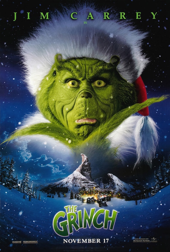 グリンチ　USオリジナル映画ポスター THE GRINCH Movie Poster 2 Sided ORIGINAL Advance Version B 27x40