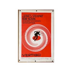 Póster de película VERTIGO de 2 caras R1996 ORIGINAL 27x40 Alfred Hitchcock Kim Novack James Stewart