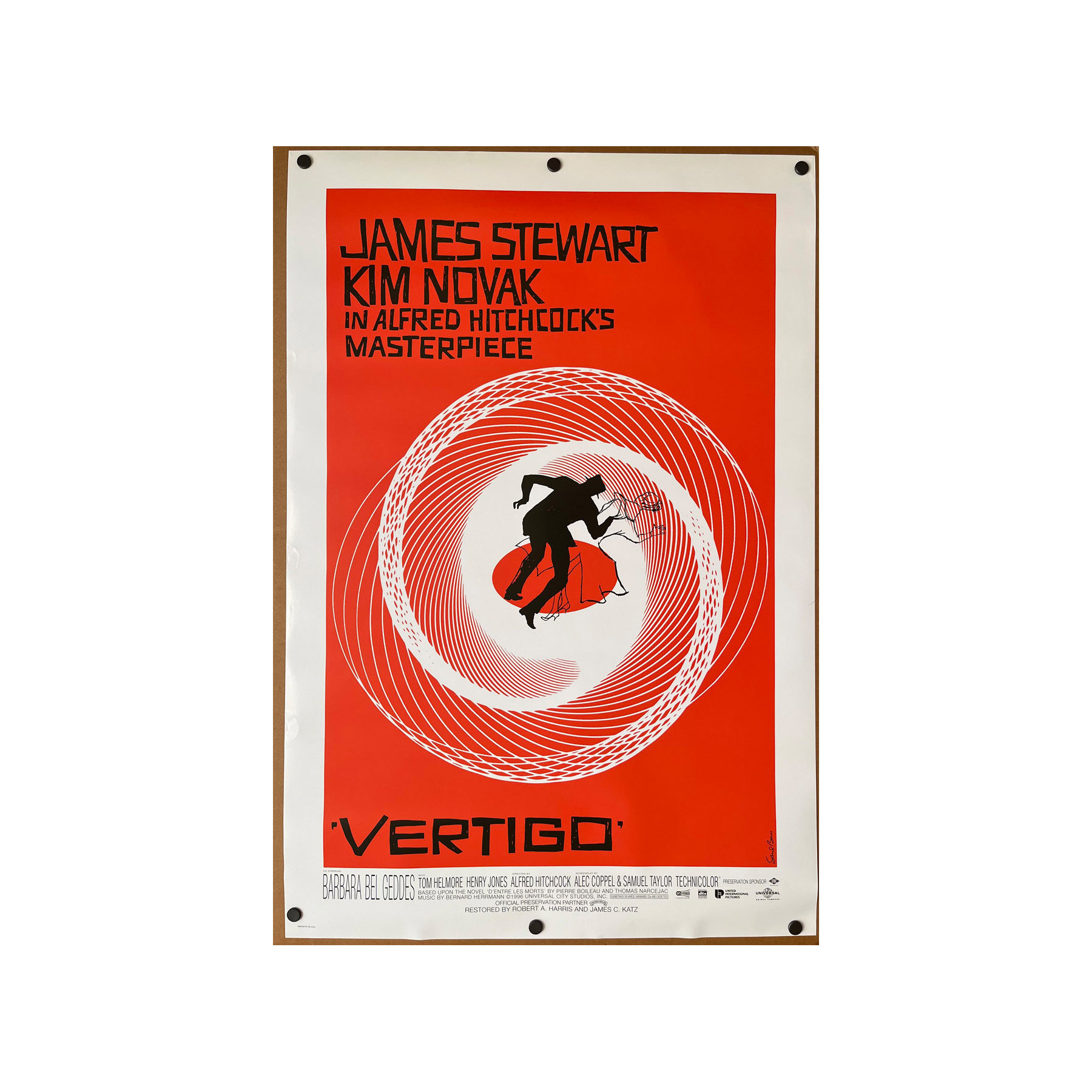 『Vertigo』（プロモ盤アナログ2枚セット）【Vintage stock】 VERTIGO Movie Poster 2 Sided R1996 ORIGINAL 27x40 Alfred Hitchcock