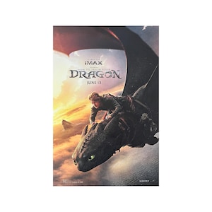 Póster de la película Cómo entrenar a tu dragón, original, 2 caras, minihoja, 8x12