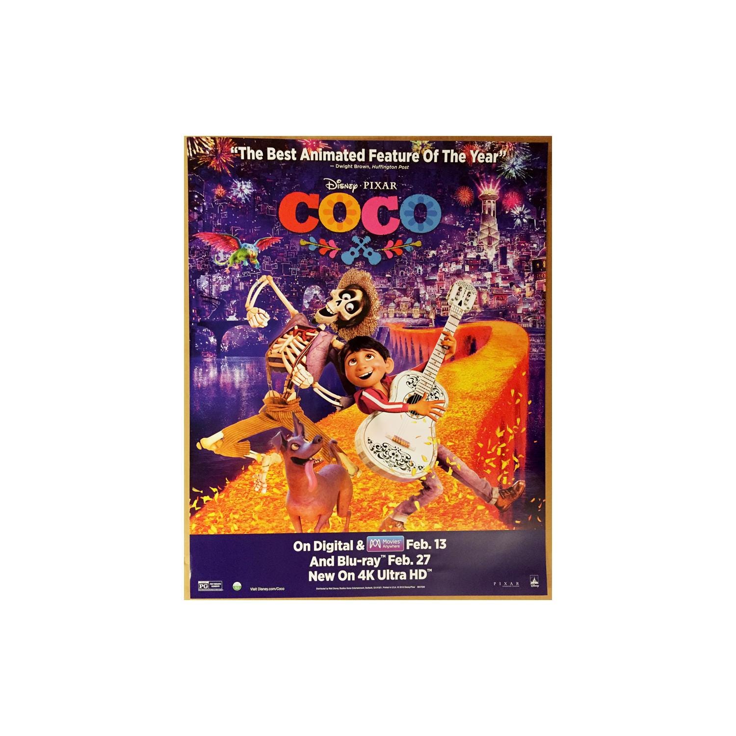 COCO MOVIE POSTER 1 Sided Original Mini Sheet 22x28 Benjamin Bratt