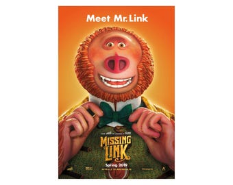 MISSING LINK Movie Poster 2 Sided ORIGINAL 27x40 Hugh Jackman Zack Galifianakis