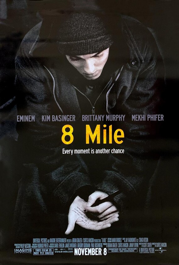【１枚のみ】8 Mile　エイトマイル　フランス語版ポスター　エミネム 8 MILE MOVIE POSTER 2 Sided Original Final 27x40 Eminem Brittany