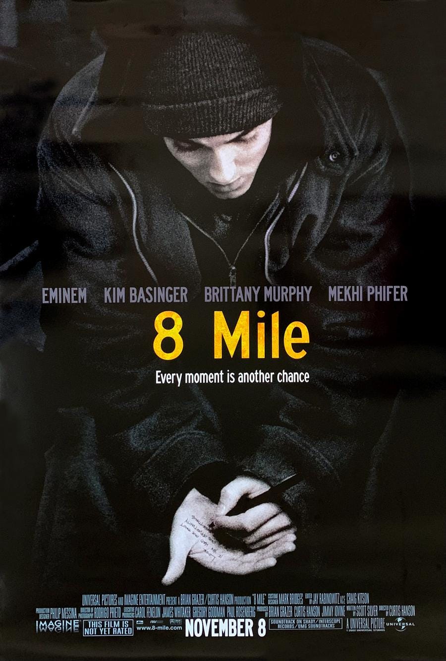 2枚セット映画『8 Mile』B2公式ポスター（エミネム） 8 MILE MOVIE POSTER 2 Sided Original Final 27x40 Eminem Brittany