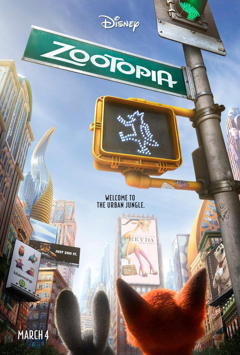 ZOOTOPIA MOVIE POSTER 2 Sided Original Advance 27x40 Jason Bateman ...