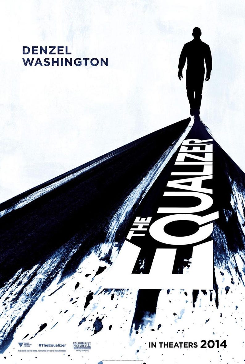 THE EQUALIZER Movie Poster 1 Sided ORIGINAL Advance 27x40 Denzel ...