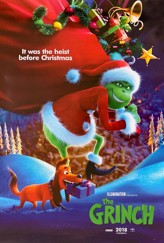 THE GRINCH Movie Poster 2 Sided ORIGINAL Very Rare Intl Final