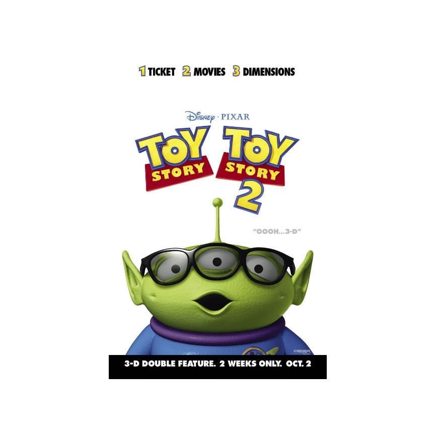 TOY STORY 1 and 2 3D Double Feature Movie Poster 2 Sided ORIGINAL