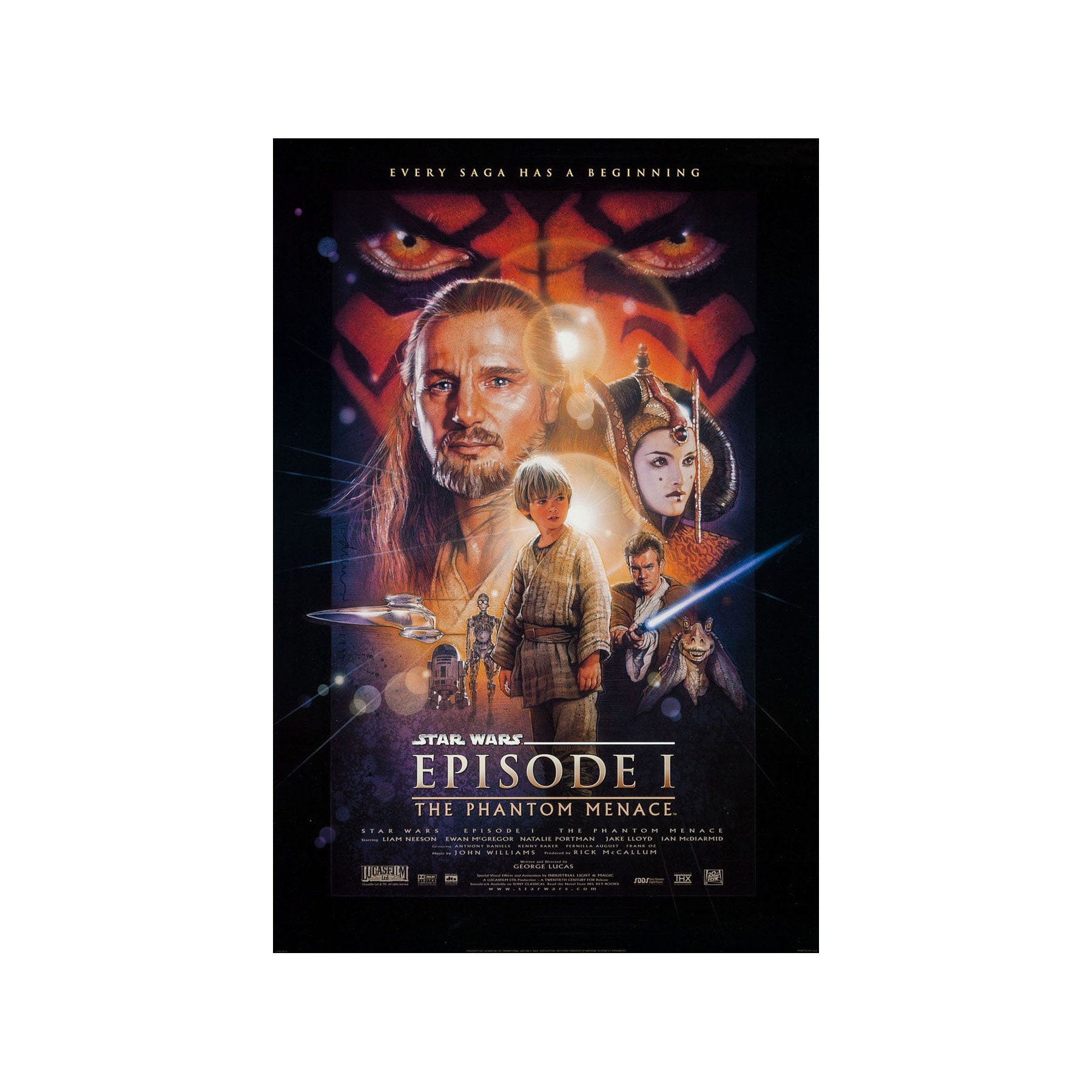 Star Wars: Episode I the Phantom Menace MOVIE POSTER 1 Sided Rare