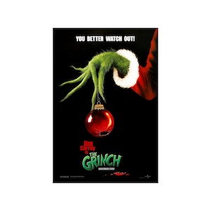 Póster de la película THE GRINCH 2 caras ORIGINAL Avance noviembre 27x40 Jim Carrey
