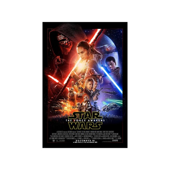 Star Wars: Episode VII the Force Awakens MOVIE POSTER 2 Sided Very