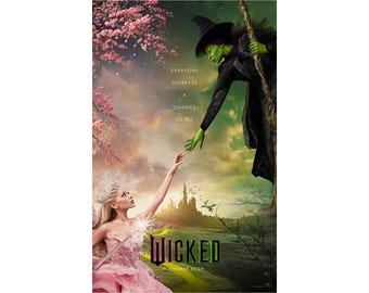 WICKED Movie Poster 2 Sided ORIGINAL Intl Version B 27x40 Ariana Grande Cynthia Erivo