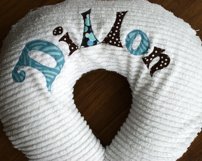 Monogrammed Nursing Pillow Cover, Personalized With Your Baby Boy's
