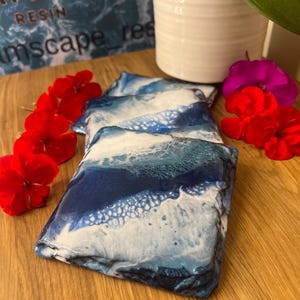 Resin Ocean Waves Slate Coasters
