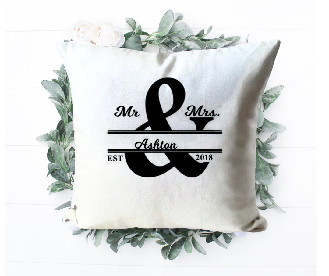 Personalized Mr and Mrs Pillow Cover Anniversary Pillow Etsy