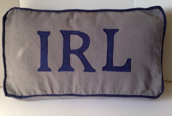 Large Appliqued Pillow Covers Monogram Oversized Pillows Etsy