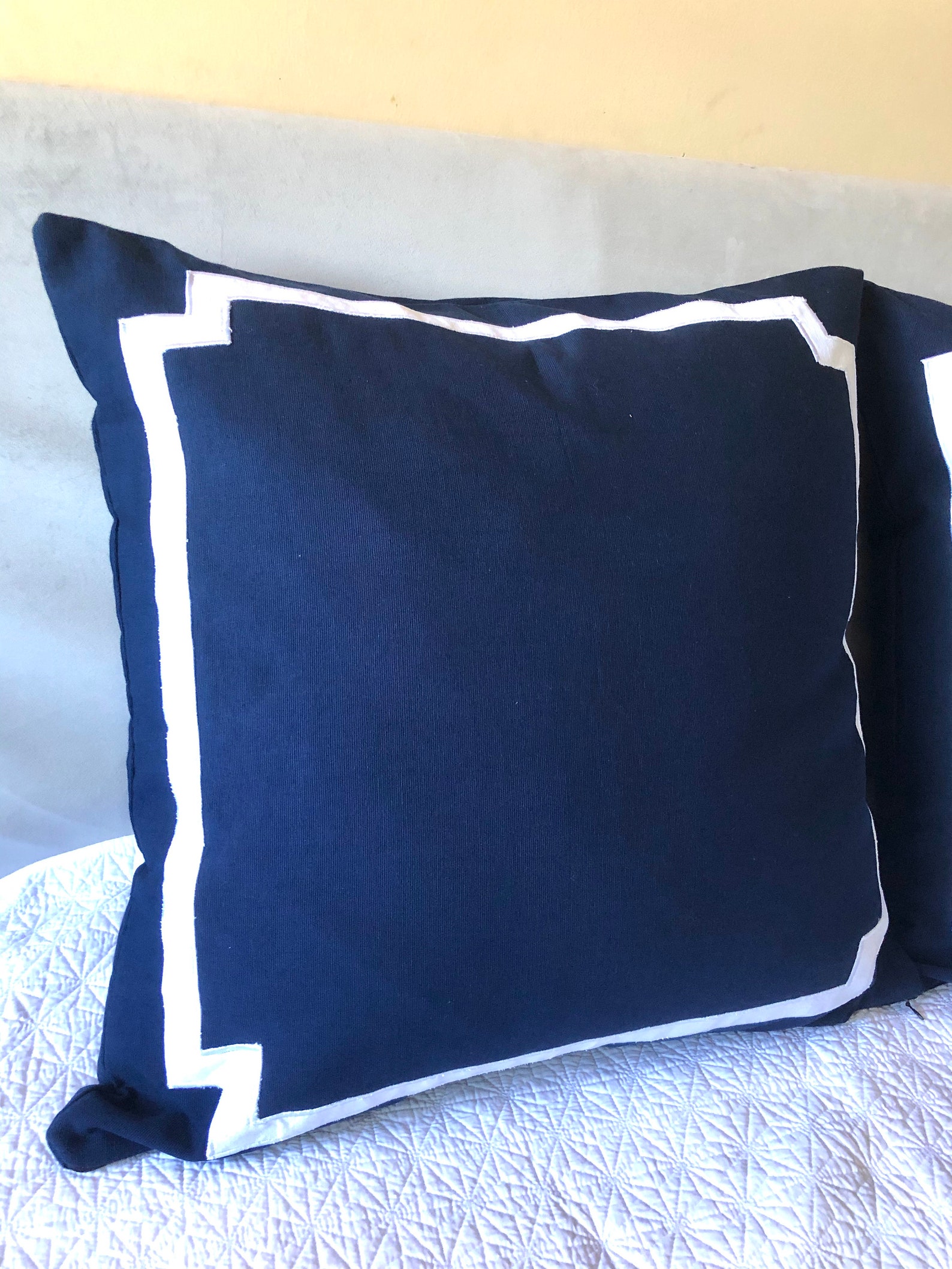 Navy Euro Throw Pillows Decorative Square Pillow Cover Etsy
