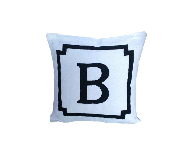 Letter Throw Pillows White Birthday Gift Decorative Square Etsy