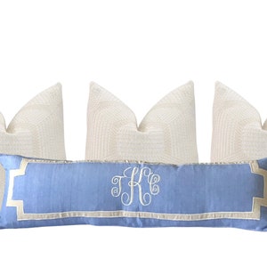 Long Mongram Pillow Covers, Long Personalized Lumbar Pillow Covers, Bed Monogram Pillow Covers, Bed Personalized Pillow Cover
