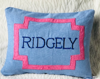 Monogram Nursery Small Personalized Throw Pillows, baby girl gift