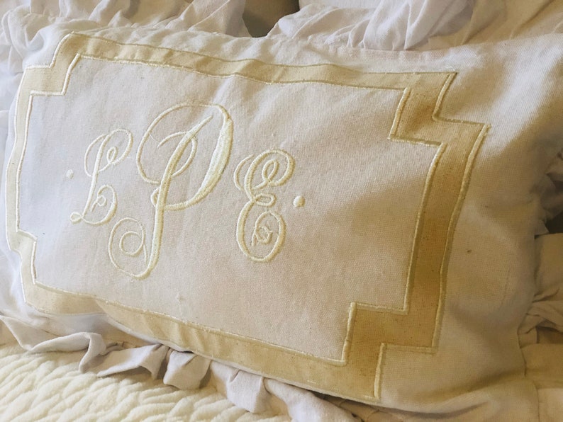 Vintage White Lumbar Ruffle Pillow Covers Ruffle Lumbar Etsy