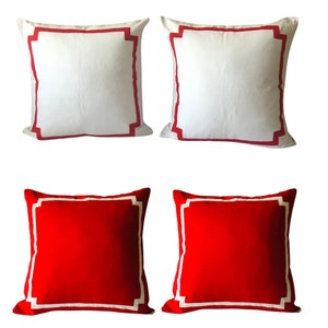 Unique White Trim Pillows, Personalized Euro Shams, (One Pillow Cover)