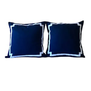 Farm House Home Decor, Navy Euro Boho Pillows Covers, Navy Couch Throw Pillows