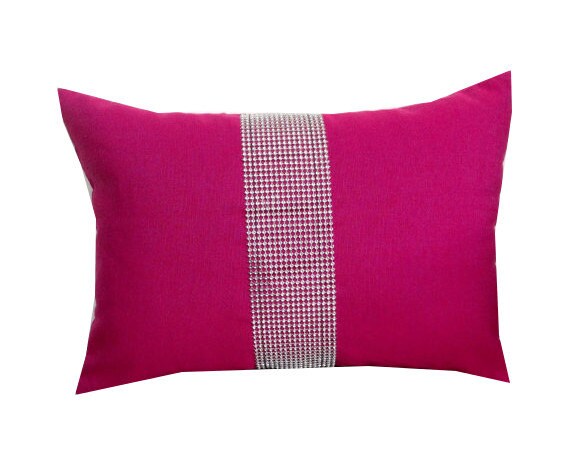 Lumbar Pillows Fuchsia Bedrom Pillows Throw Pillows 12x16 Etsy