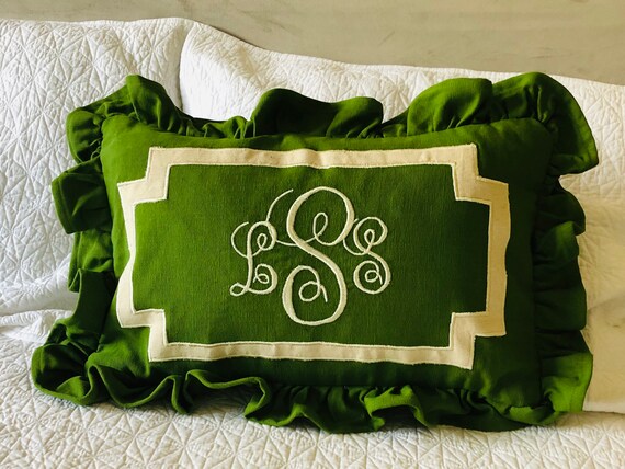 Small monogram hot sale pillow
