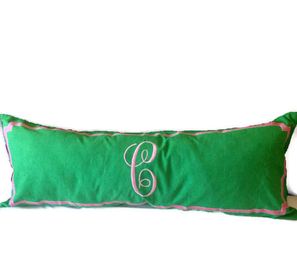 Monogram Long Body Pillow Cover Body Pillow Case Etsy