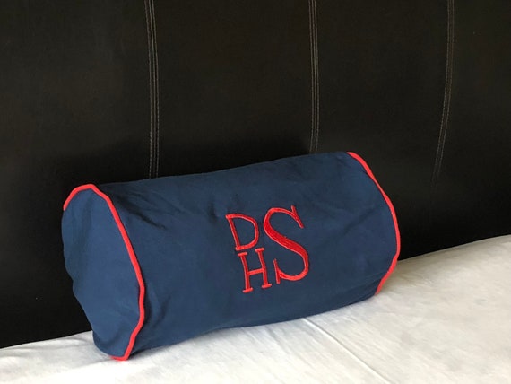 monogram bolster pillow