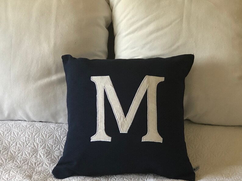 Navy Euro pillows Monogram pillows Navy Blue Monogrammed Etsy