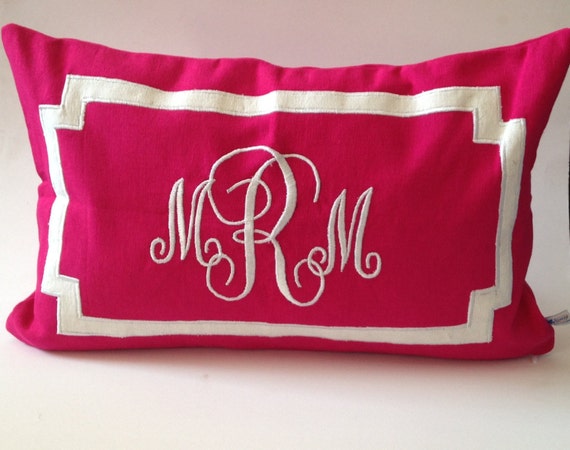 Monogrammed lumbar pillow top