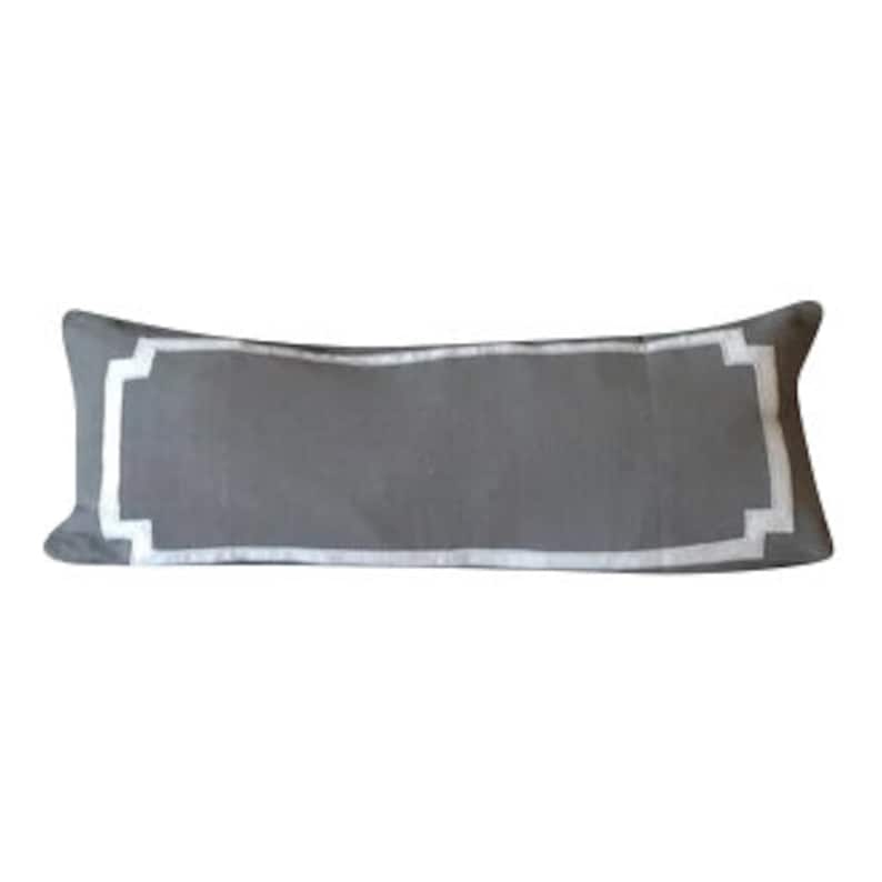 Long Lumbar Gray Pillows Body Pillows Rectangle Pillows for Etsy