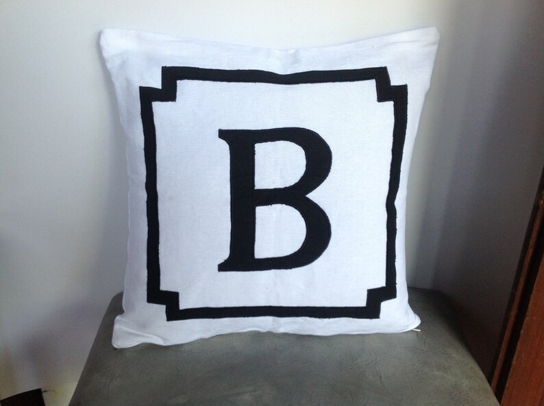 Letter Throw Pillows White Birthday Gift Decorative Square Etsy